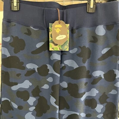 A Bathing Ape Blue Navy Camo SWEAT PANTS L Brand New Bape - Image 1 of 4