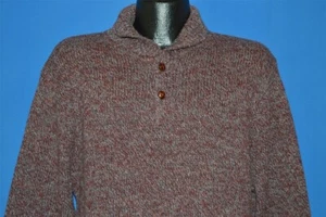 vintage 80s PENDLETON WESTERN RAG WOOL ELBOW PATCH MAROON OUTDOORS SWEATER L - Picture 1 of 5