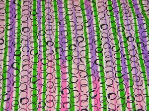 1.5 Yards 36" wide Vintage COTTON FABRIC Quilt Purple Pink Green Stripe Black - Picture 1 of 4