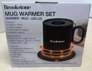 Brookstone Mug Warmer Set USB Powered Ceramic 11.8 Fl oz .99 cent auction - Picture 1 of 4