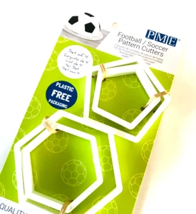 Pack of 4 PME FOOTBALL SOCCER Pattern cutters Cake Decorating Sugarcraft Plastic - Picture 1 of 10
