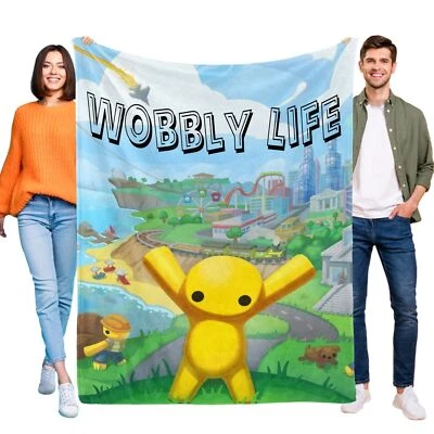 Wobbly Life Game Throw Blanket For Lightweight Super Soft Flannel All Seasons - Image 1 of 4