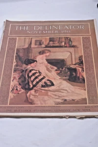 The Delineator Nov 1911 Color Fashion Plate Edwardian Magazine 16" x 11" - Picture 1 of 3