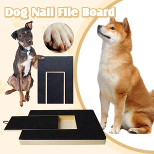Dog Nail Scratch Pad Wooden Pet Nail Care File Board with Built-in Snack Box - Picture 1 of 11