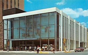 Wandbild in der ersten Nationalbank Straßenszene Appleton, WI Vintage 1960er Postkarte - Bild 1 von 2