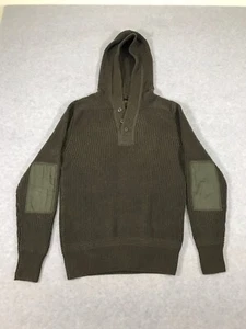 Lucky Brand Clothing Knit Sweater Hoodie Mens M 1/4 Button Issue 06-KH1 Green - Picture 1 of 12