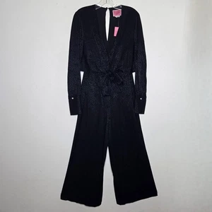Kate Spade Neu mit Etikett Mainline Overall vorne zum Binden 4 weites Bein Jacquard Party elegant - Bild 1 von 15