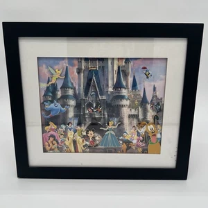 Classics Disney Castle Lithograph 4 Pin Set Framed Where Dreams Come True - Picture 1 of 15