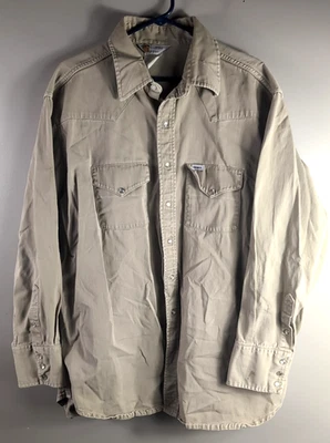 Camisa vintage Carhartt Western Pearl con botones a presión resistente al aire libre grande Foto 1 de 4