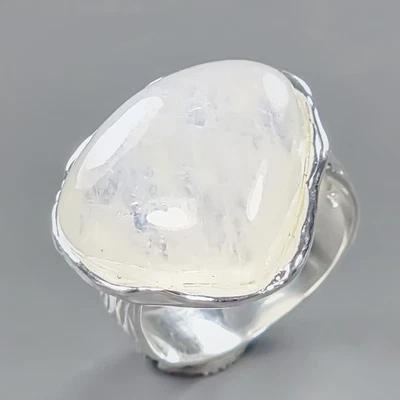 Vintage ring 24 ct Natural Moonstone Ring 925 Sterling Silver Size 7 /R432558 - Image 1 of 4