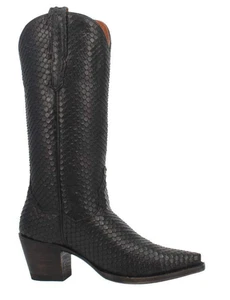 Dan Post Herren Jovi Kunstleder Python Schwarz Leder Cowboy Stiefel DP4311 Neu im Karton - Größe 9M - Bild 1 von 16