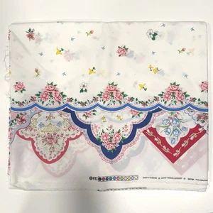 VTG Daisy Kingdom Hankie Border Fabric 2 Yards Hanky Floral Material - Picture 1 of 3