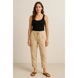 J. Crew Damen beige Leinenmischung Jogginghose Größe 10 - Bild 1 von 9