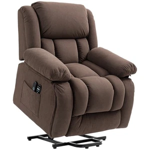 HOMCOM Power Lift Recliner Chair with Vibration Massage and Heat, Brown - Picture 1 of 11