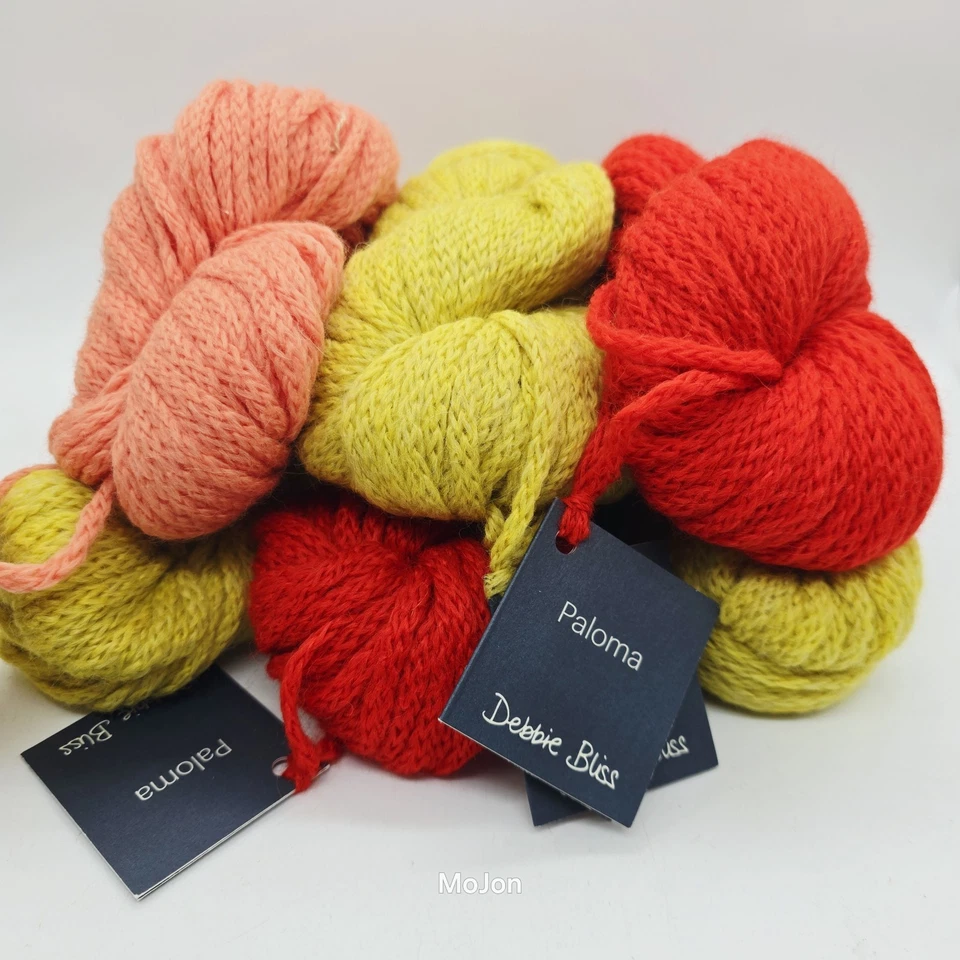 Lote de 6 Debbie Bliss Paloma mezcla de alpaca/lana naranja quemado y amarillo 50 g cada uno Foto 1 de 4