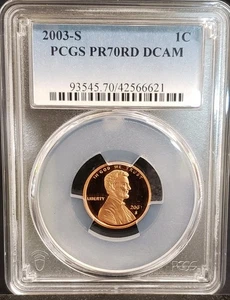 2003-S PCGS PR70RD DCAM Lincoln Cent WORN 3 DIE!!! - Bild 1 von 6
