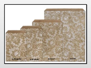 LACE KRAFT Design Print Flat Paper Merchandise Bags Choose Size & Package Amount - Picture 1 of 5