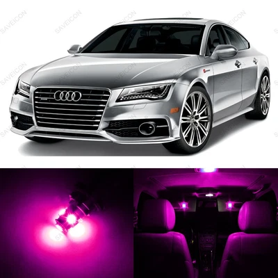 Paquete de 16 luces interiores LED rosas para Audi A7 4G 2012-2016 + herramienta de palanca Foto 1 de 4