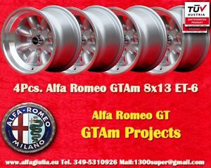 ALFA ROMEO GT GTAm Minilite 8x13 ET-6 4x108 4 Cerchi Wheels Felgen Llanta Jantes