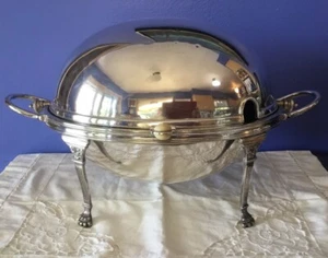 Antique Revolving Domed Silver John Sherwood & Sons Serving Dish 15.75 Inches - Picture 1 of 19