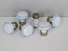 Lot 6 Ancien Bouton de Meuble Porcelaine,Octogonale,Laiton Nickelé,Poignée,Porte