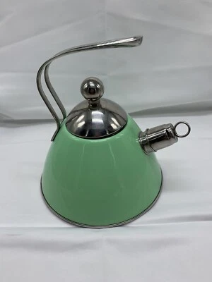 L’epicure Kettle Stainless Steel Whistling  Teapot Green *see Discolor Photo - Image 1 of 4