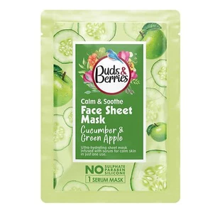 Buds & Berries Calming & Soothing Cucumber & Green Apple Sheet Mask 25gm- - Picture 1 of 1