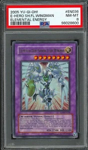 PSA 8 - 2005 YU-GI-OH! ELEMENTAL ENERGY EN036 E-HERO SHINING FLARE WINGMAN - Picture 1 of 2