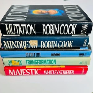 Lot of 5 Vintage Science Fiction HC Books Strieber Jacobs Cook Medical Thriller - Picture 1 of 8