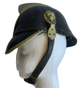 1900er HIRSCHBACH GMUND AUSTRIA LEDER FREIWILLIGER FEUERWEHRHELM RECHT WAHR - Bild 1 von 9