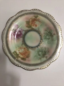 Rare Antique Wheelock Austria Vienna Floral Saucer Only Pre Owned - Picture 1 of 12