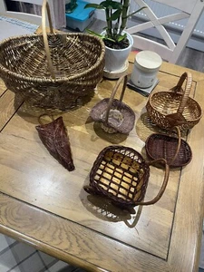 Vintage Whicker Baskets/Planters Bundle X6 - Picture 1 of 19
