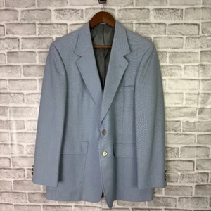 Arnie Arnold Palmer Light Blue 2 Gold Button Blazer Sports Coat Jacket Mens 42R - Picture 1 of 12