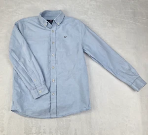 Vineyard Vines Shirt Boy's Medium Blue 100% Cotton Long Sleeve Button Up Solid - Picture 1 of 8