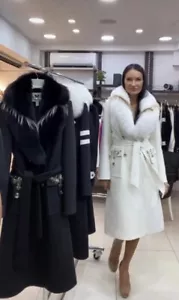 Luxury Design Long Wool Coat With Detachable Real Fur Collar. Top Quality Coat. - Picture 1 of 10
