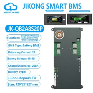 JK BMS 4S-8S 12V 24V Li-Ion LiFePo4 Batterie Auto LKW Start w/2A Active Balance - Picture 1 of 29
