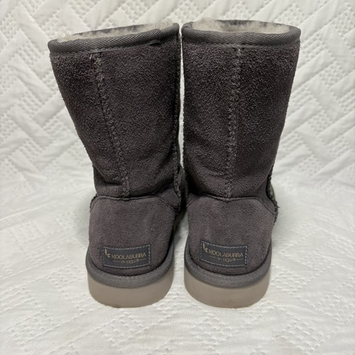 Stivali Koolaburra By UGG donna taglia 8 grigio pietra corti scamosciati foderati in pelliccia comodi