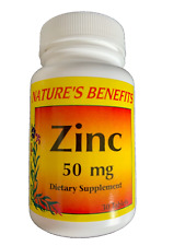 Nature's Benefits Zinc 50 mg Dietary Supplement, 30 Tablets exp 04/27
