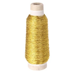 328 Yard Metallic Cord,0.7mm(0.03 inch) Dark Gold Elastic Strings Stretch Rope - Picture 1 of 6