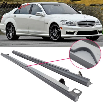 Fits 07-13 Mercedes-Benz W221 S Class Side Skirts Extension Pair - PP — 第 1/4 张图片