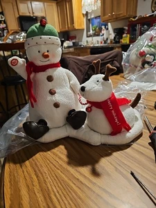 Vintage Hallmark animierte JINGLE PALS singender & tanzender Schneemann und Hund - Bild 1 von 10