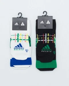 ๐น Adidas x Palace Skateboards Running Socks 2 Pack White Black - Picture 1 of 7