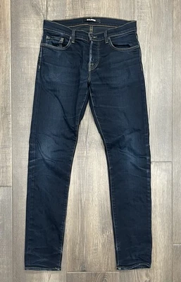 Baldwin Jeans Dark Blue Denim Wash Button Fly USA Made Jeans Men’s - Fit 32x32.5 - Image 1 of 4