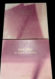 Vintage Holy Bible Complete New & Old Testament Audio Books Vinyl Records 1953 - Imagen 1 de 3