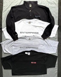 NEW XL Star Trek Enterprise Authentic 2001 UPN Promo Zip Pullover T-Shirt 4-Pack - Picture 1 of 24