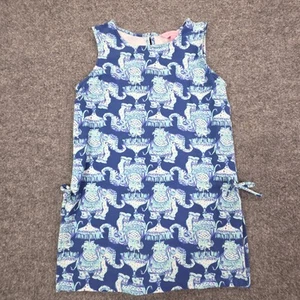 Lilly Pulitzer Dress Girls Large Elephant Print Sleeveless Tie Sides 28782 - Picture 1 of 10