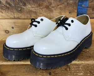 DR. MARTENS 1461 Plataforma Cuádruple Oxford Cuero Blanco Mujer EE. UU. 9 Hombre’s 8 EU 41 - Imagen 1 de 10