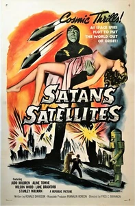 Original Satan’s Satellites 1958 Sci-Fi Movie Poster - Foto 1 di 1
