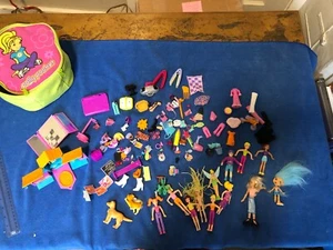 Large Lot Of Polly Pocket Figures Clothing Accessories Building & Bag - Picture 1 of 10