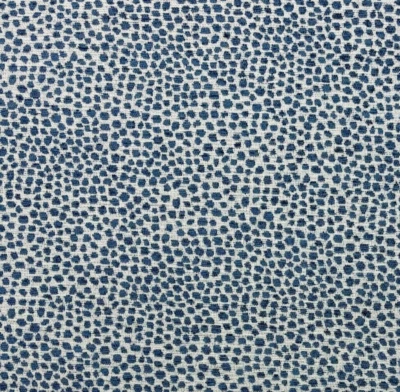 BALLARD DESIGN TULLY TEAL BLUE RAISED ANIMAL SPOT WOVEN FABRIC BY YARD 57"W - Image 1 of 4